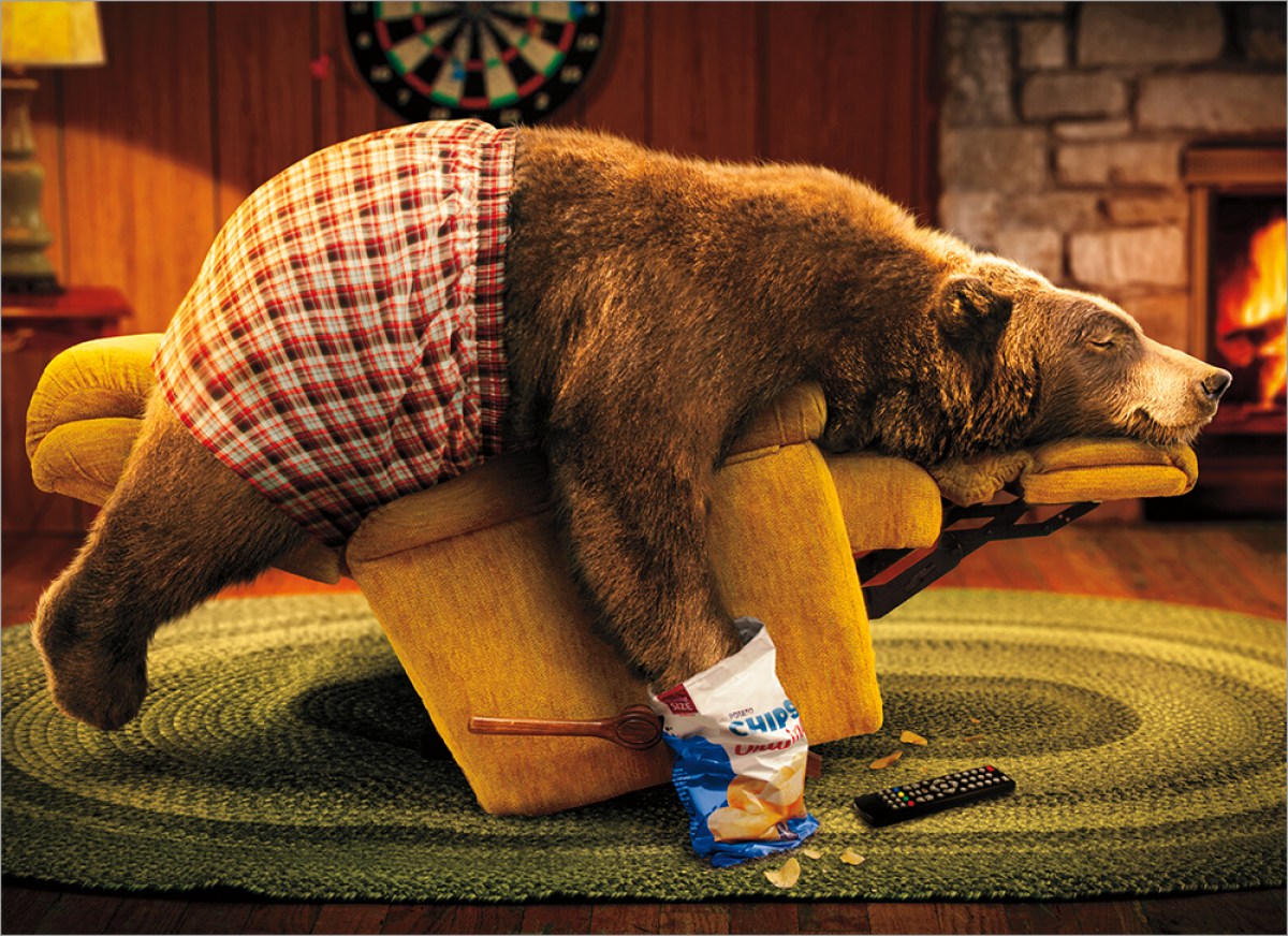 slide 1 of 1, Avanti Card Bday Bear On Recliner, 1 ct