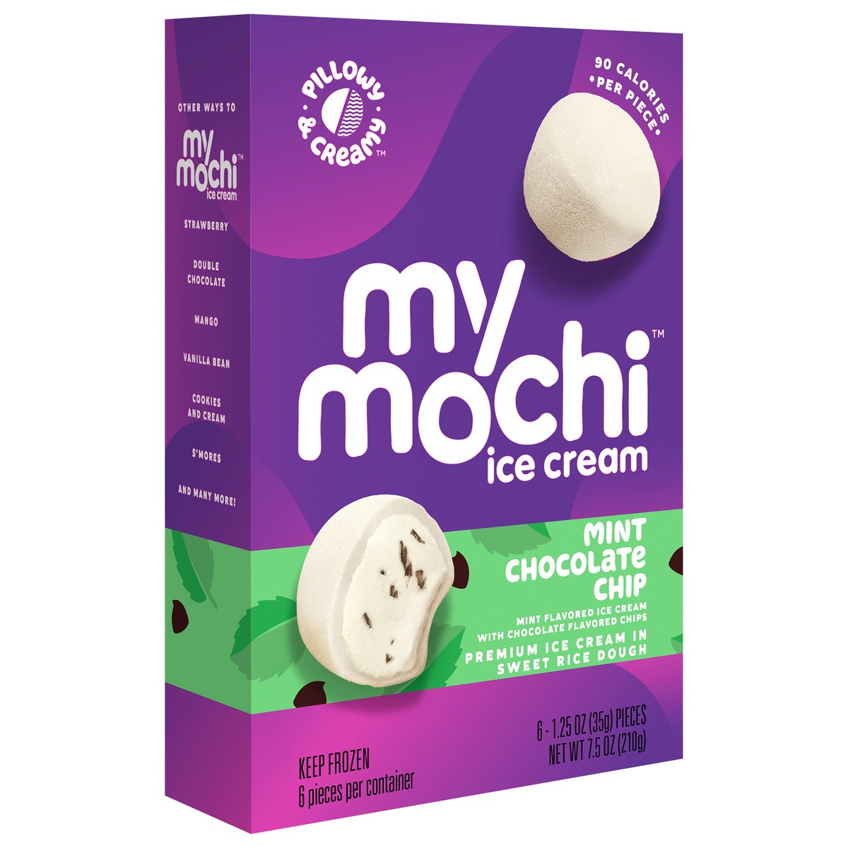slide 10 of 11, My/Mochi Ice Cream Mint Chocolate Chip, 6-Pack, 6 ct
