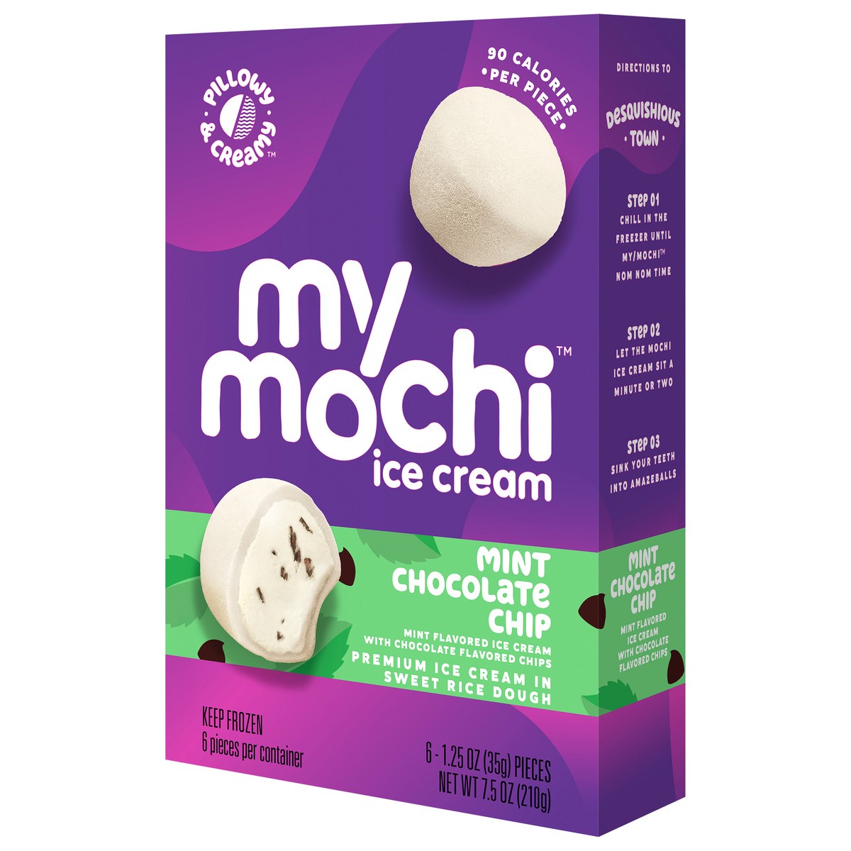 slide 4 of 11, My/Mochi Ice Cream Mint Chocolate Chip, 6-Pack, 6 ct