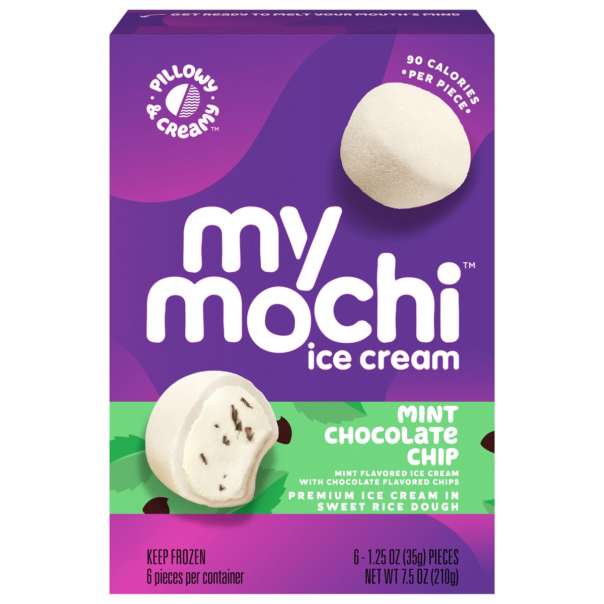 slide 1 of 11, My/Mochi Ice Cream Mint Chocolate Chip, 6-Pack, 6 ct