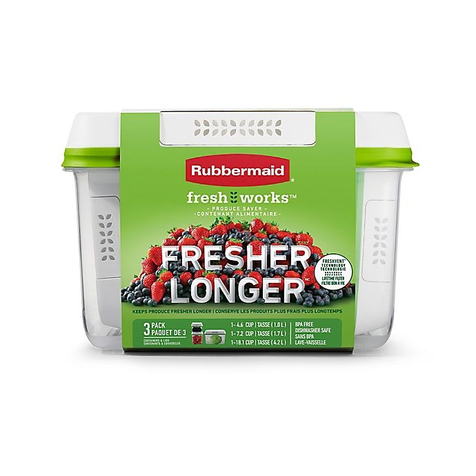 slide 1 of 1, Rubbermaid Freshworks Produce Saver Set - Clear, 3 ct