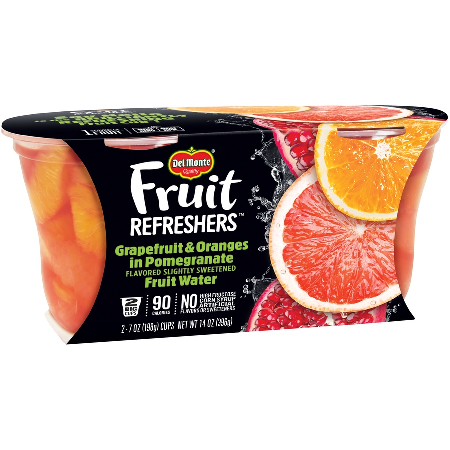 slide 2 of 4, DEL MONTE FRUIT REFRESHERS Grapefruit and Oranges in Pomegranate Flavored Fruit Water, 2 Pack, 7 oz, 14 oz