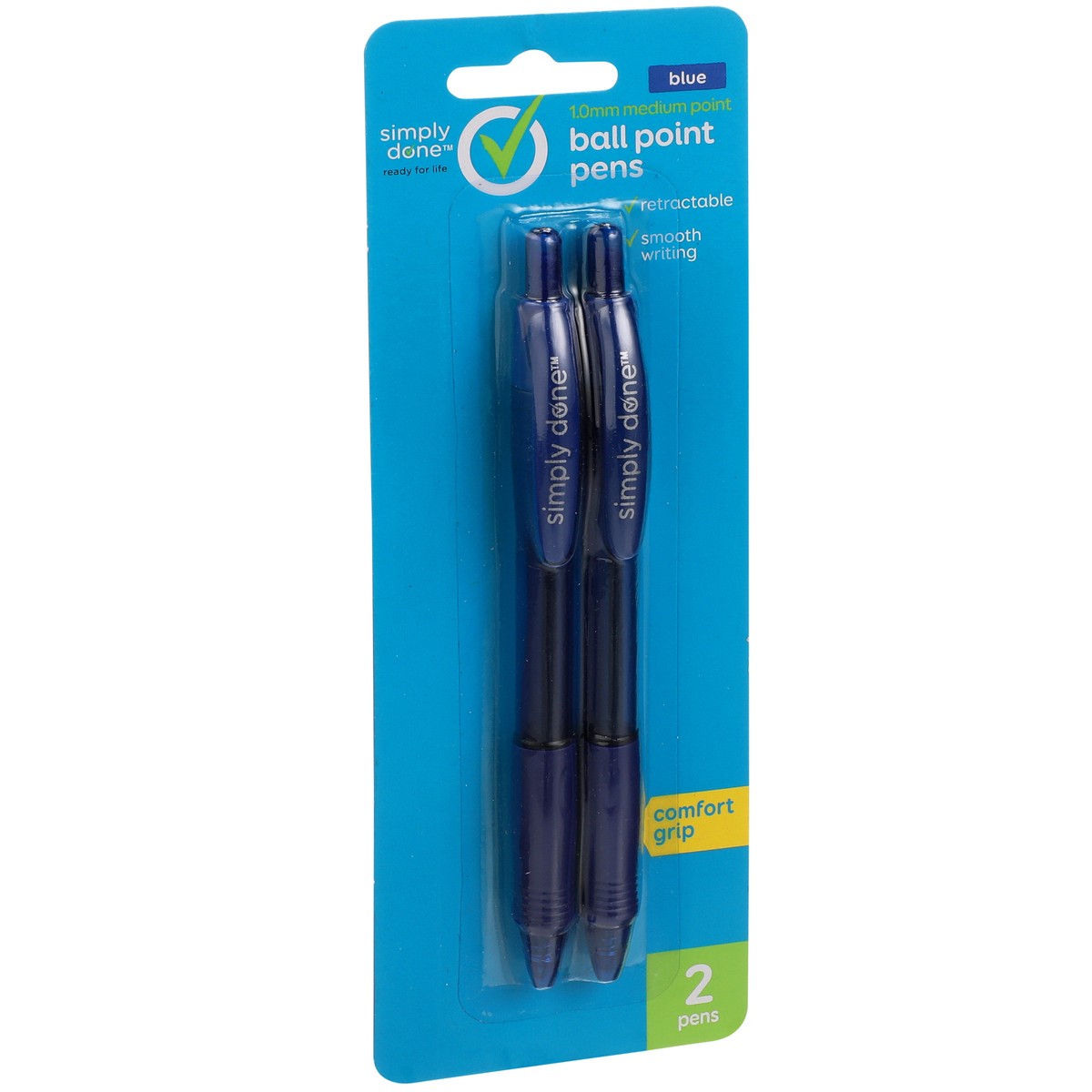 slide 2 of 8, Ball Point Retractable Blue Pens, 2 ct