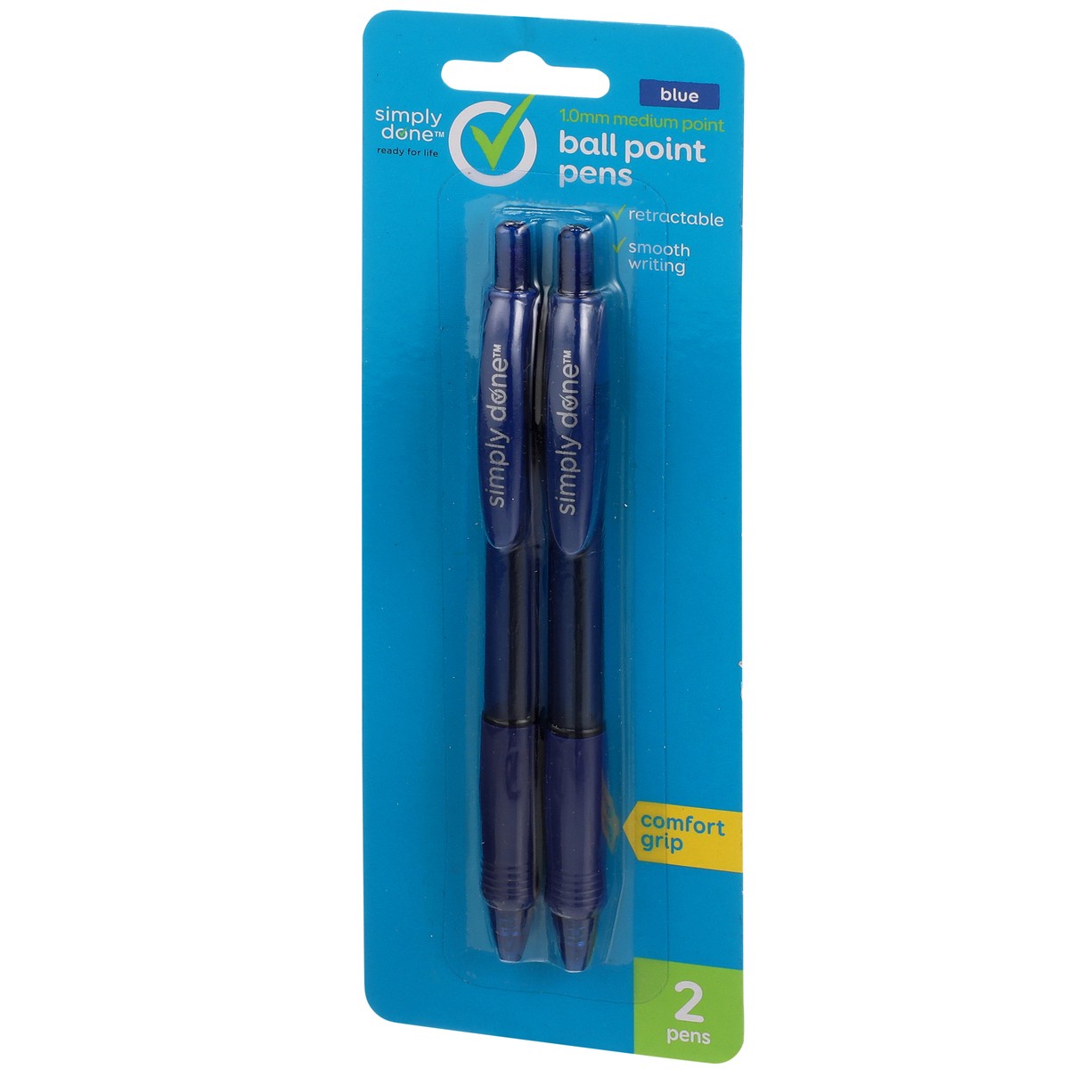 slide 3 of 8, Ball Point Retractable Blue Pens, 2 ct