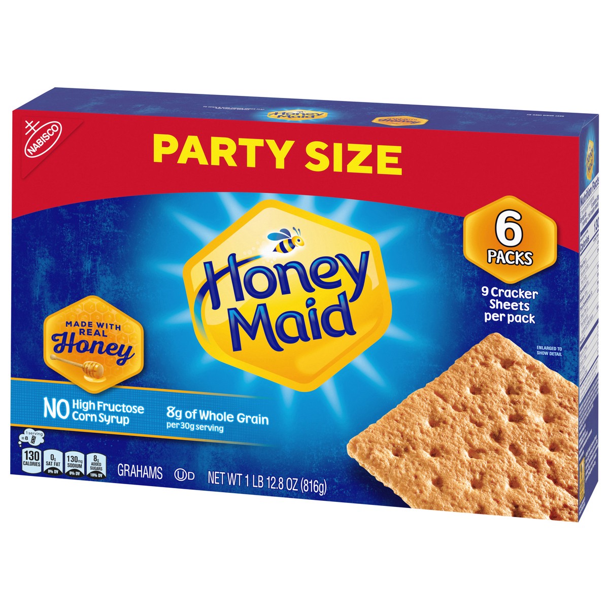 slide 8 of 13, HONEY MAID Graham Crackers, Lunch Snacks, Party Size, 28.8 oz, 6 ct