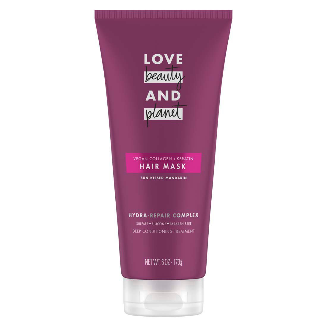 slide 1 of 1, Love Beauty and Planet Vegan Collagen + Keratin Hair Mask, 6 oz