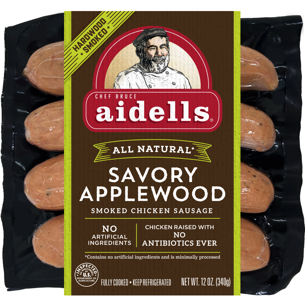 slide 1 of 2, Aidells Savory Applewood Smoke Chicken Sausage, 12 oz