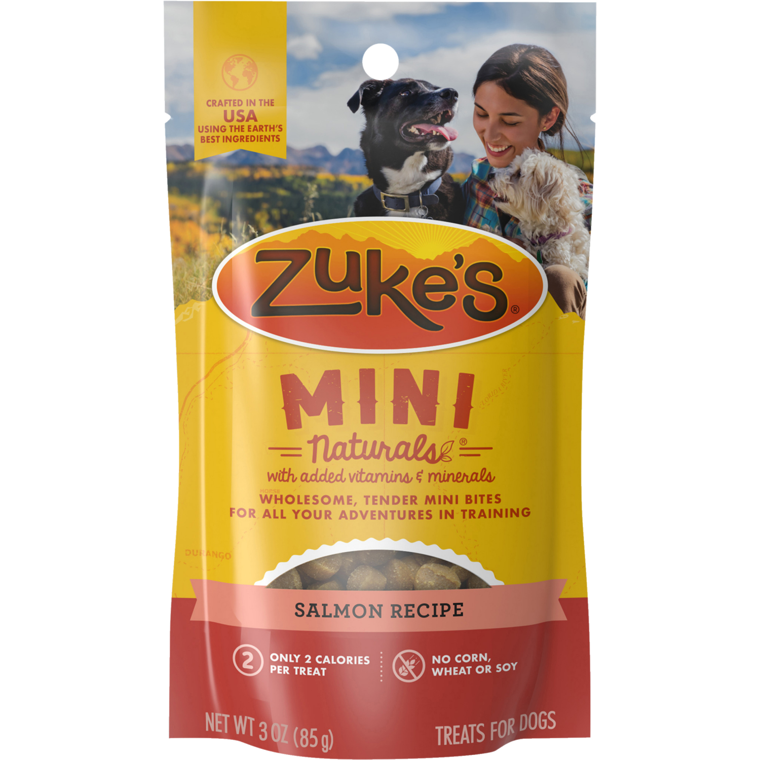 slide 1 of 8, Zuke's Zuke’s Mini Naturals Dog Training Treats for Dogs of All Sizes, Pet Treats made with Real Salmon - 3 oz. Pouch, 3 oz