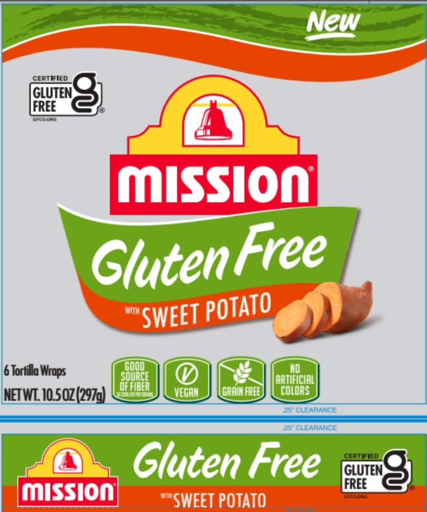 slide 1 of 1, Mission Gluten Free Sweet Potato Tortilla Wraps 6 ea, 6 ct