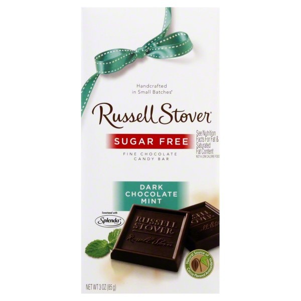 slide 1 of 1, Russell Stover Sugar-Free Dark Chocolate Mint Bar, 3 oz