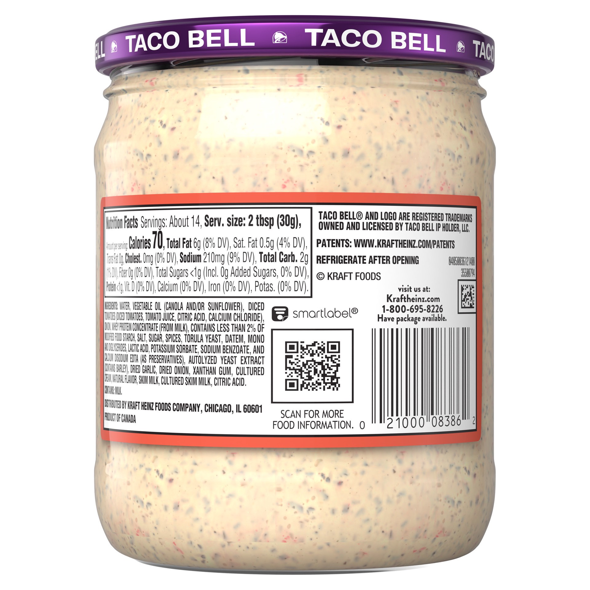 slide 2 of 5, Taco Bell Creamy Crunch-Dip Supreme Cravings Dip, 15 oz Jar, 15 oz