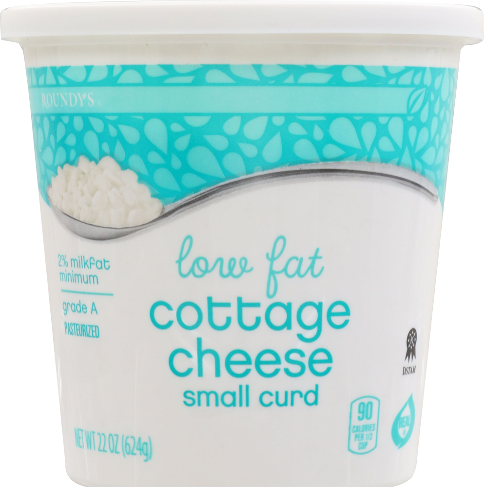 slide 1 of 1, Roundy's Roundys Low Fat Small Curd Cottage Cheese, 22 oz