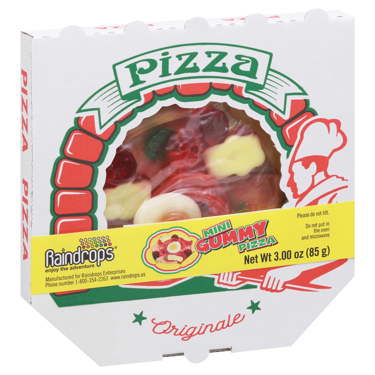 slide 2 of 9, Raindrops Originale Mini Gummy Pizza 3.00 oz Box, 3 oz