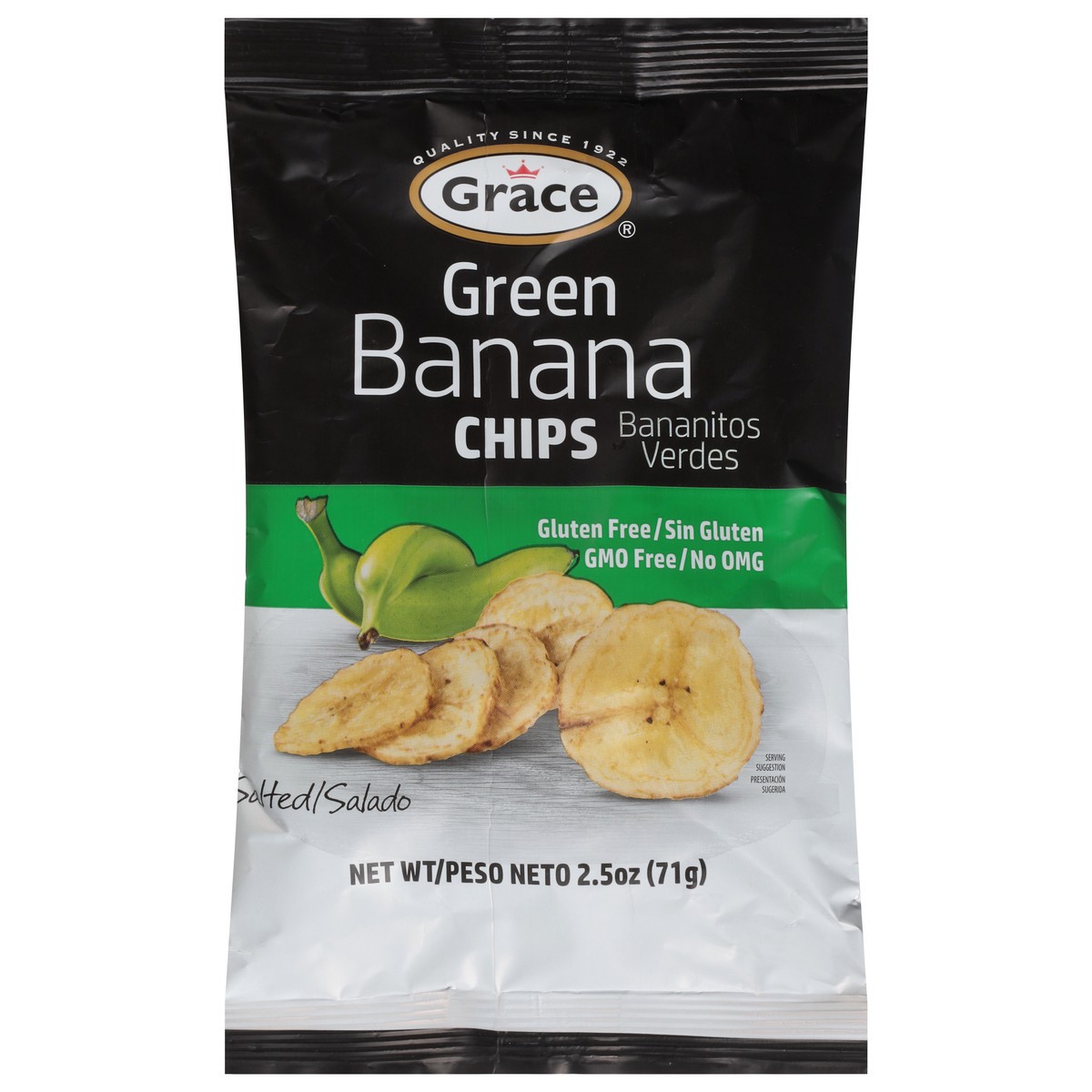 slide 1 of 9, Grace Salted Green Banana Chips 2.5 oz, 2.5 oz