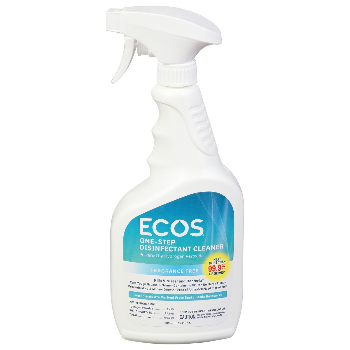 slide 1 of 10, Ecos One-Step Fragrance Free Disinfectant Cleaner 24 fl oz, 1 ct