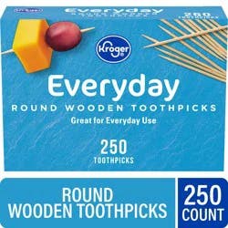 Kroger Round Wooden Toothpicks 250 Count