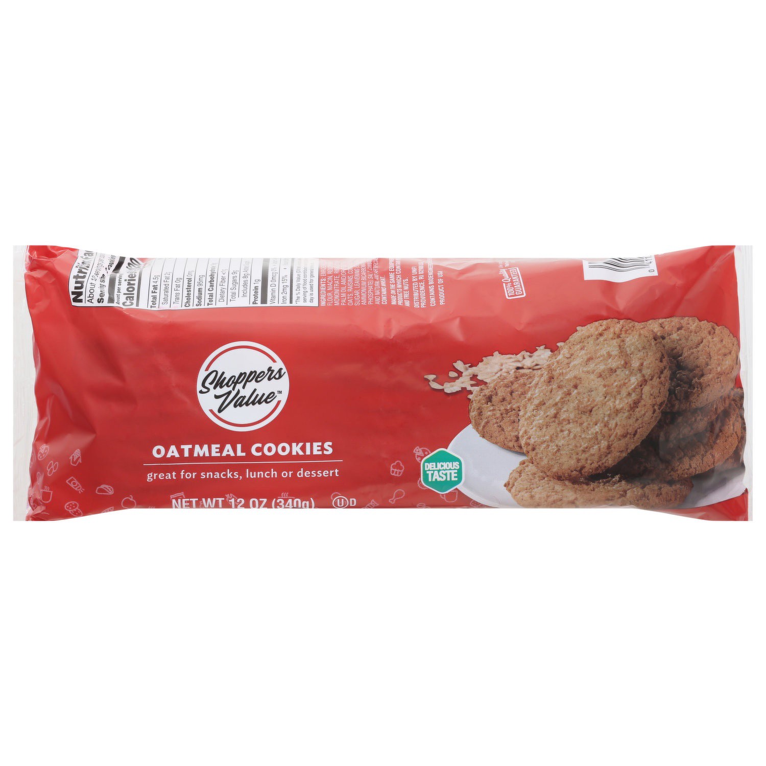 slide 1 of 1, Shoppers Value Oatmeal Cookie, 12 oz