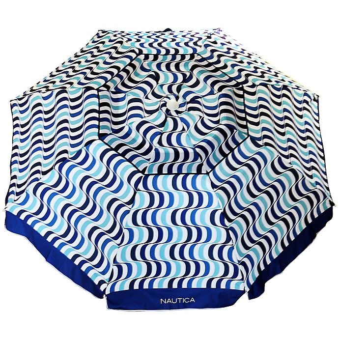 slide 2 of 4, Nautica Beach Umbrella - Blue, 7 ft