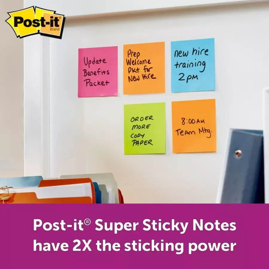 slide 9 of 10, 3M Post-it Super Sticky Notes, 3" x 3", Rio de Janeiro Collection, 6 Pads, 3 in