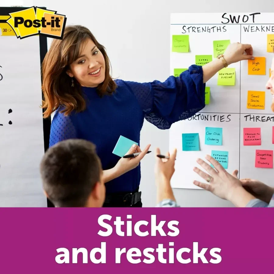 slide 7 of 10, 3M Post-it Super Sticky Notes, 3" x 3", Rio de Janeiro Collection, 6 Pads, 3 in