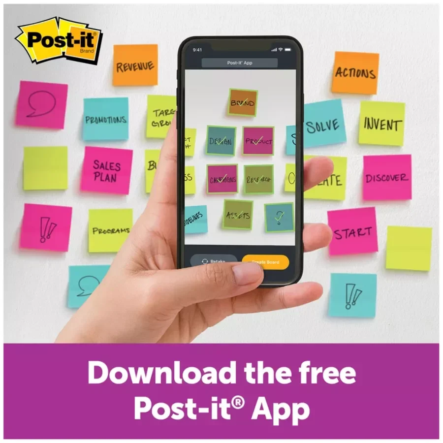 slide 8 of 10, 3M Post-it Super Sticky Notes, 3" x 3", Rio de Janeiro Collection, 6 Pads, 3 in