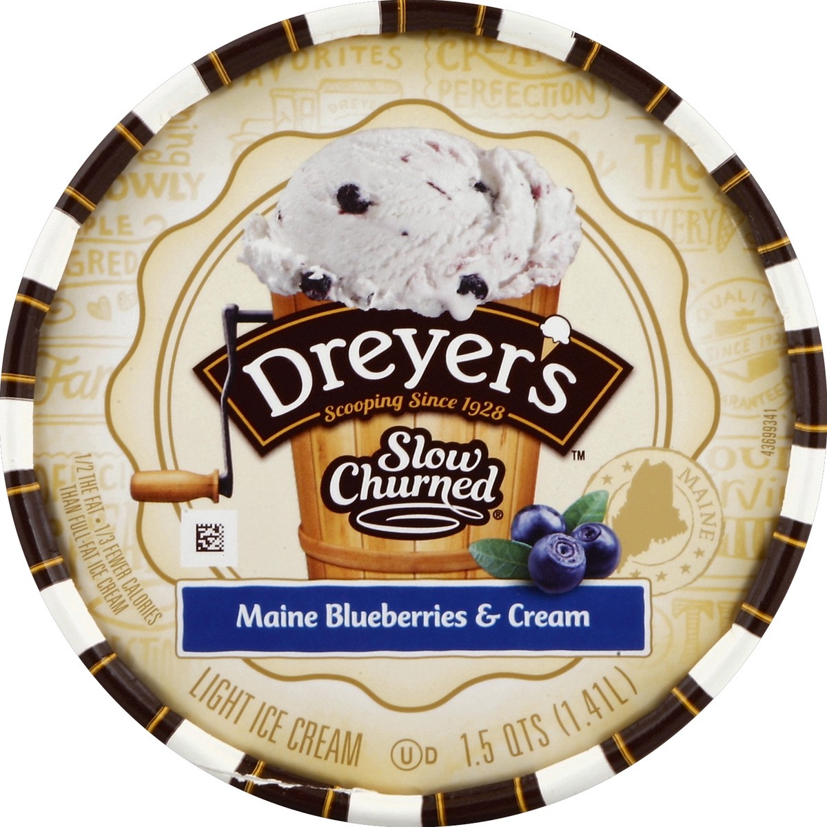 slide 2 of 3, Dreyer's Slow Churned Light America's Favorite Maine Blueberry Ice Cream, 48 oz