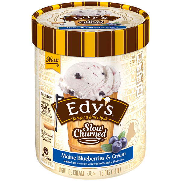 slide 1 of 3, Dreyer's Slow Churned Light America's Favorite Maine Blueberry Ice Cream, 48 oz