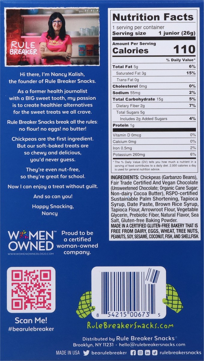 slide 5 of 9, Rule Breaker Soft-Baked Chocolate Chunk Blondie Juniors 5 ea, 5 ct