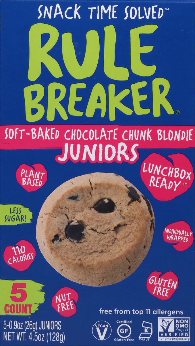 slide 6 of 9, Rule Breaker Soft-Baked Chocolate Chunk Blondie Juniors 5 ea, 5 ct