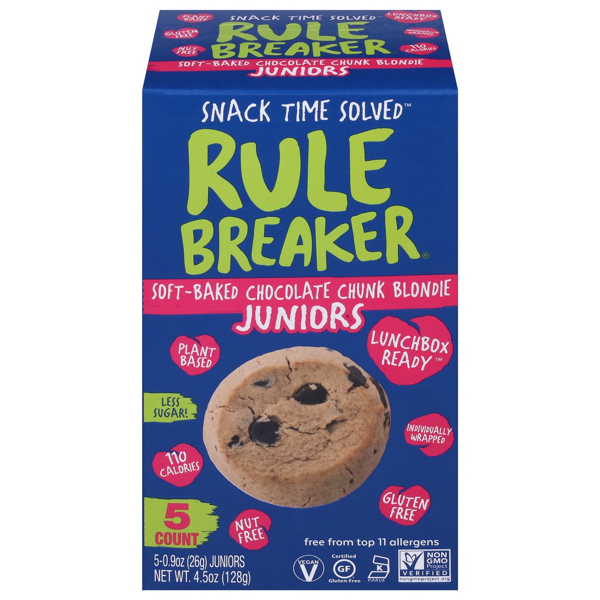 slide 1 of 9, Rule Breaker Soft-Baked Chocolate Chunk Blondie Juniors 5 ea, 5 ct