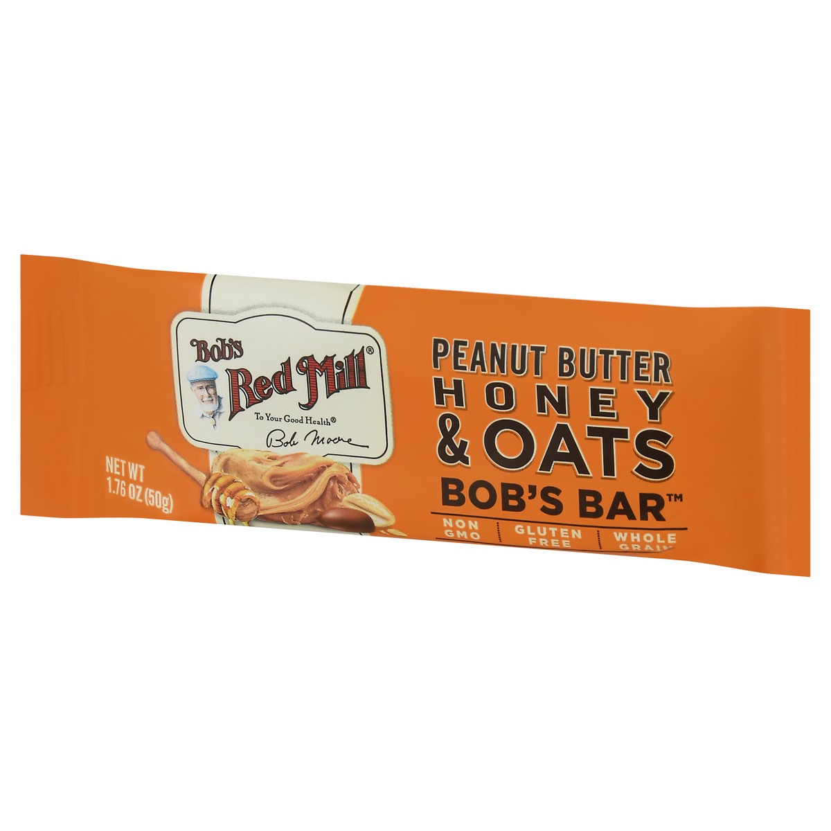 slide 3 of 9, Bob's Red Mill Peanut Butter Honey & Oats Bar 1.76 oz Wrapper, 1.76 oz