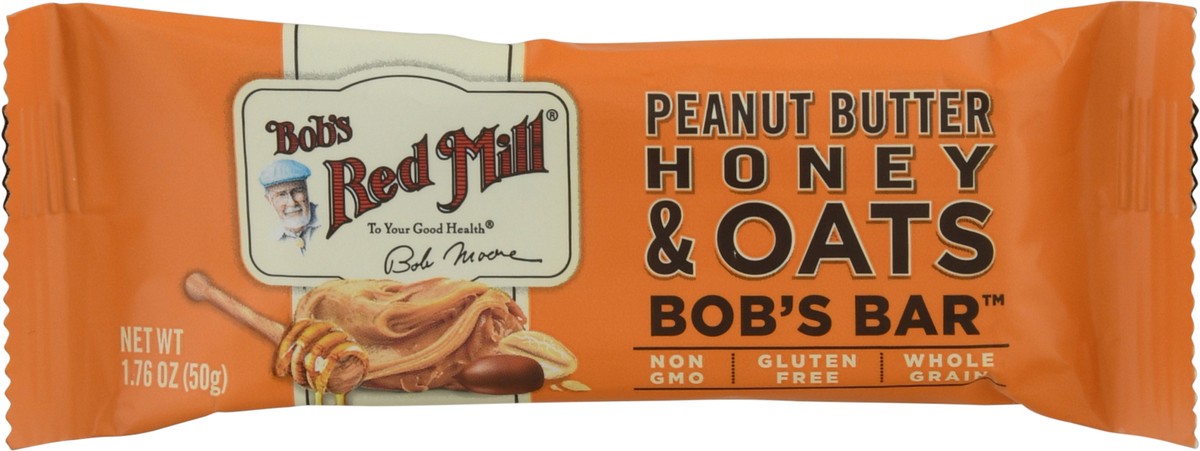 slide 6 of 9, Bob's Red Mill Peanut Butter Honey & Oats Bar 1.76 oz Wrapper, 1.76 oz