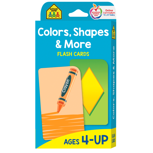 slide 1 of 1, School Zone Colors, Shapes & More Flash Cards, 1 ct