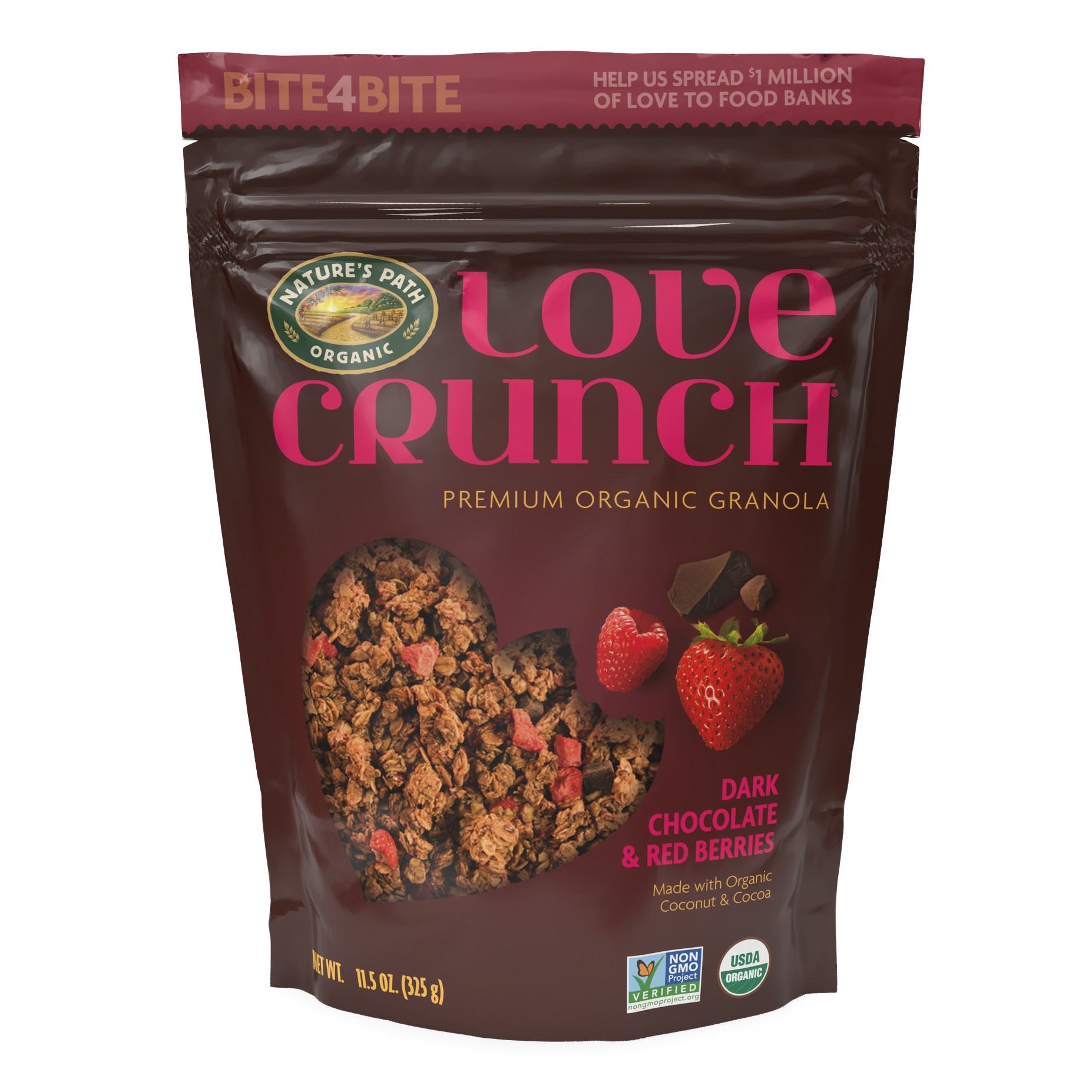 slide 1 of 6, Love Crunch Organic Dark Chocolate & Red Berries Granola Pouch, 11.5 oz
