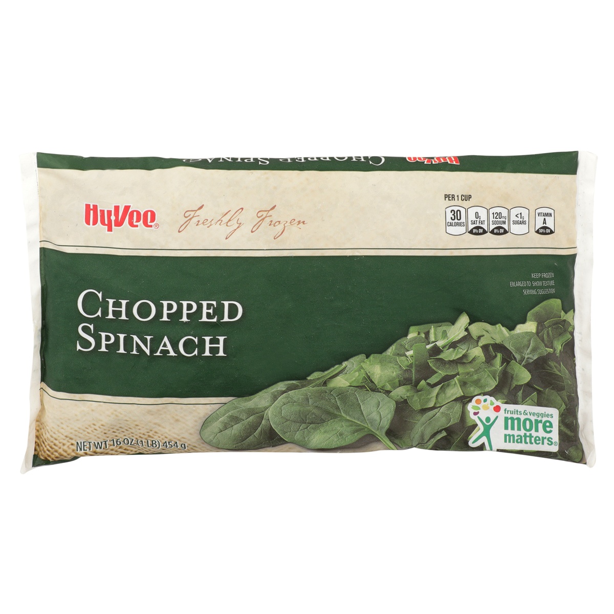 slide 1 of 1, Hy-vee Freshly Frozen Chopped Spinach, 16 oz