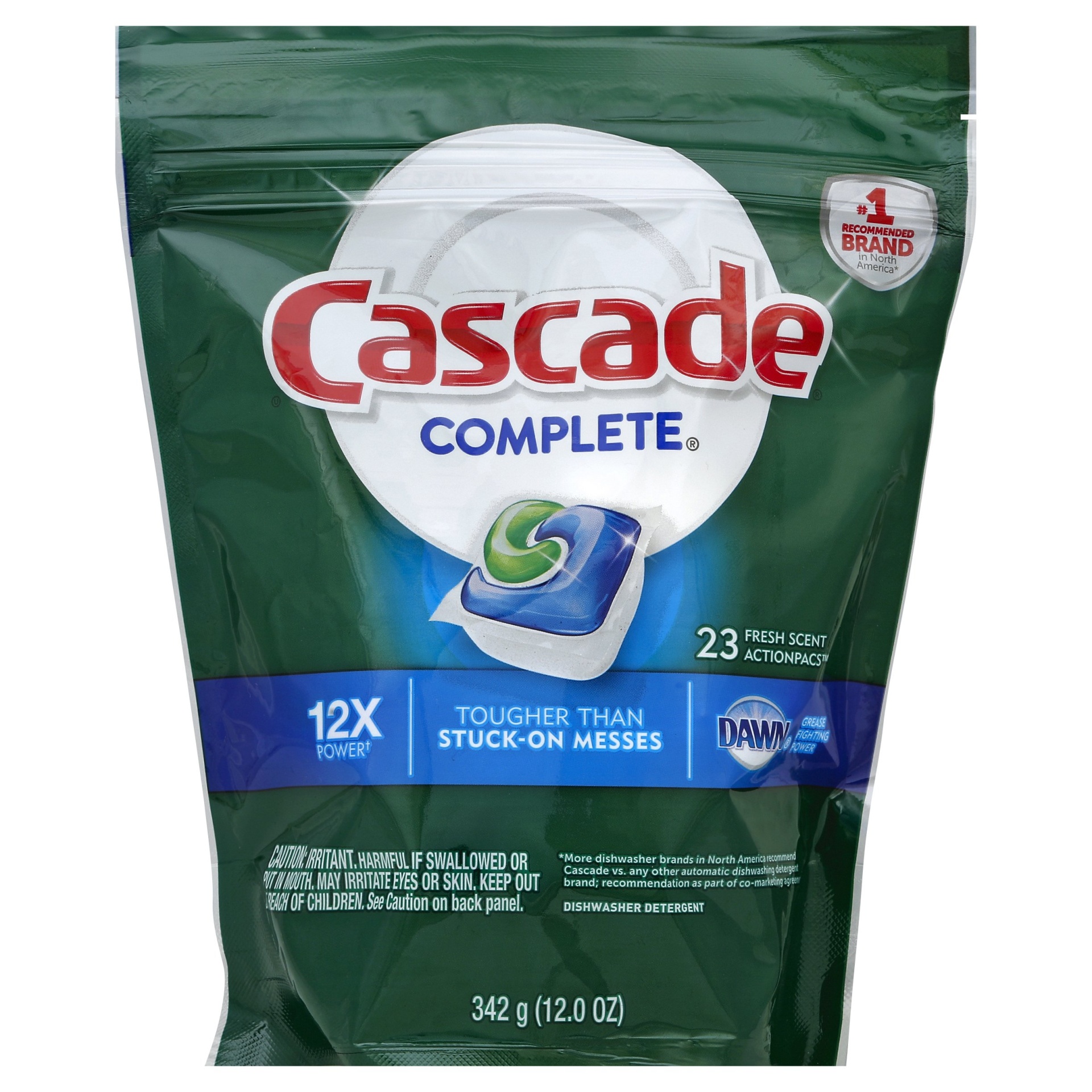 slide 1 of 7, Cascade Complete ActionPacs Dishwasher Detergent, Fresh Scent, 23 ct