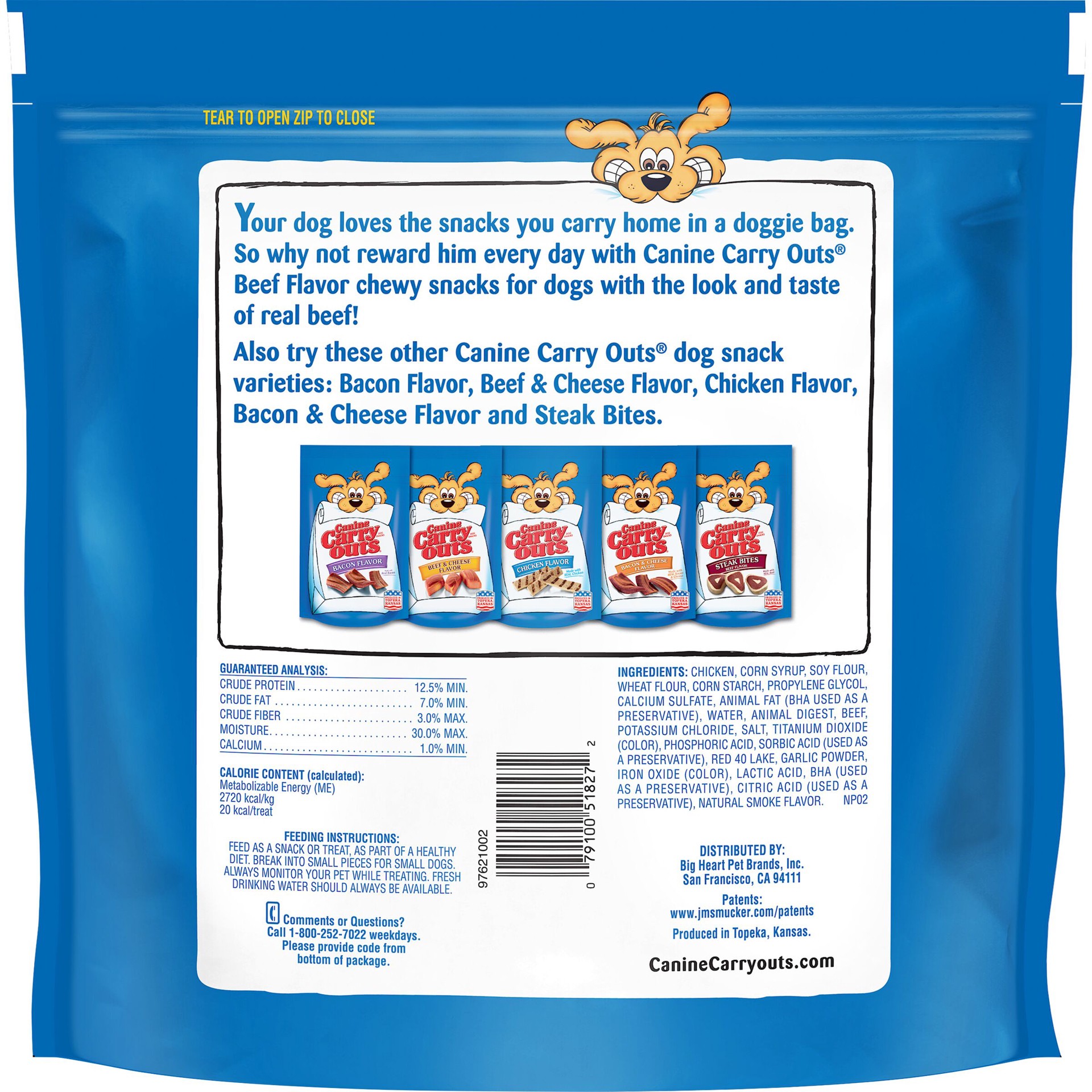 slide 4 of 5, Canine Carry Outs Beef Flavor Dog Snacks, 50-Ounce, 50 oz