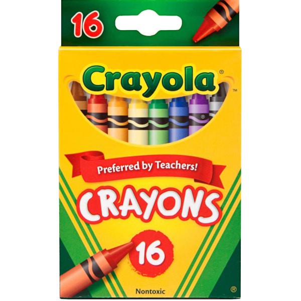 slide 2 of 2, Crayola Crayons, Peg Box, Assorted Colors, Box Of 16 Crayons, 16 ct
