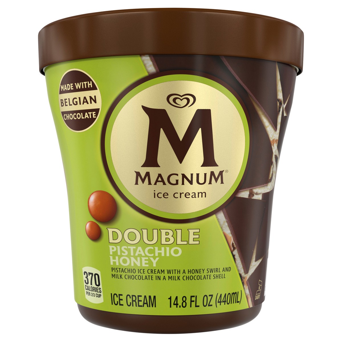 slide 1 of 6, Magnum Ice Cream Tub Double Pistachio Honey, 14.8 oz, 14.8 oz