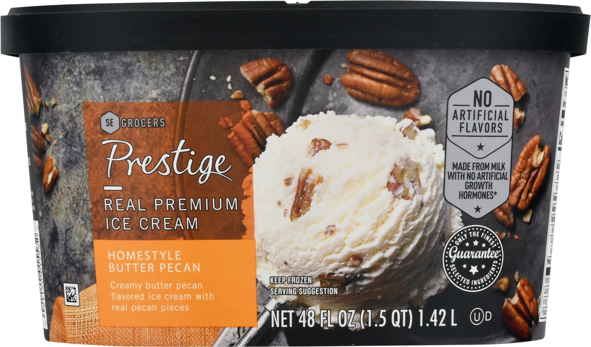 slide 5 of 9, Prestige Real Premium Ice Cream Homestyle Butter Pecan, 48 oz