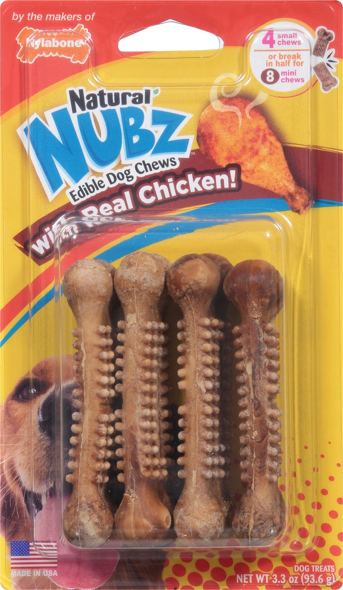 slide 9 of 9, Nylabone Natural Nubz Edible with Real Chicken Dog Treats 4 ea, 4 ct