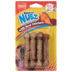 Nylabone Natural Nubz Edible with Real Chicken Dog Treats 4 ea