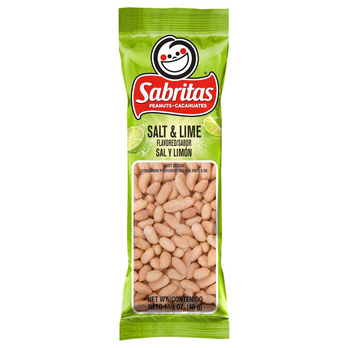 slide 1 of 6, Sabritas Peanuts Salt & Lime 1 - 5/8 OZ, 1.62 oz