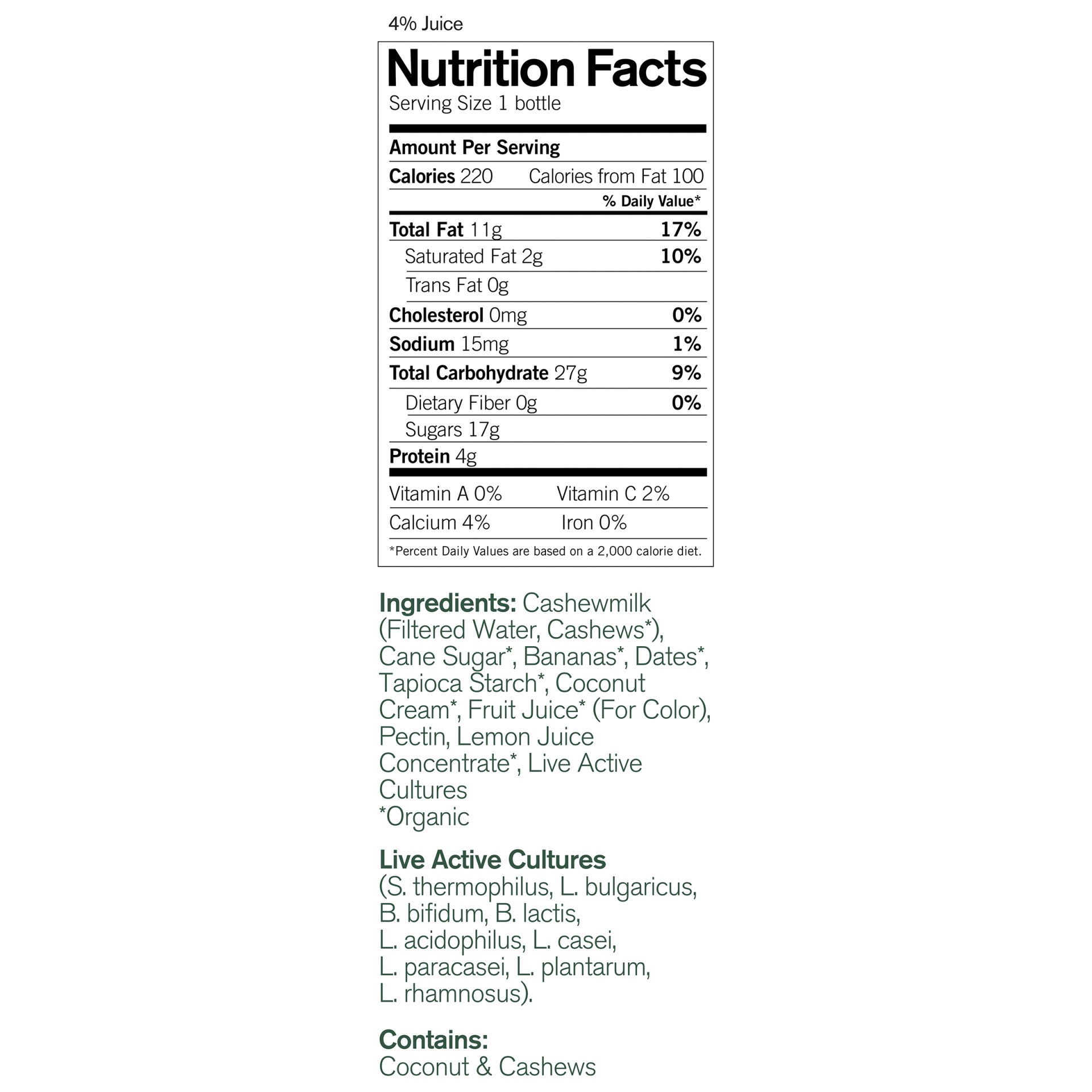 slide 3 of 4, Forager Project Banana and Date Organic Dairy-Free Probiotic Smoothie, 12 fl oz