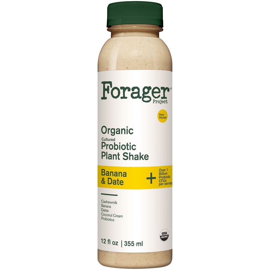 slide 1 of 4, Forager Project Banana and Date Organic Dairy-Free Probiotic Smoothie, 12 fl oz