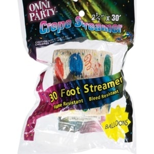 slide 1 of 1, Omni Party 30 Foot Crepe Streamer Balloons, 1 ct