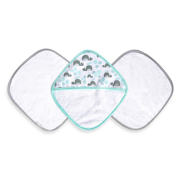 slide 1 of 1, JJ Cole Washcloth & Mitt Set - Aqua Whale, 3 ct