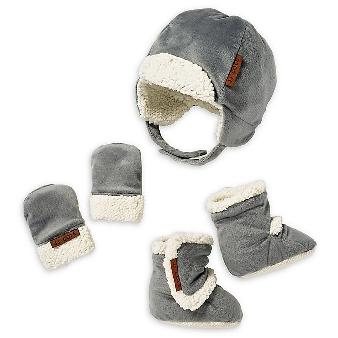 slide 1 of 2, JJ Cole's Bomber Hat, Mittens and Boots Set - Graphite, 5 ct