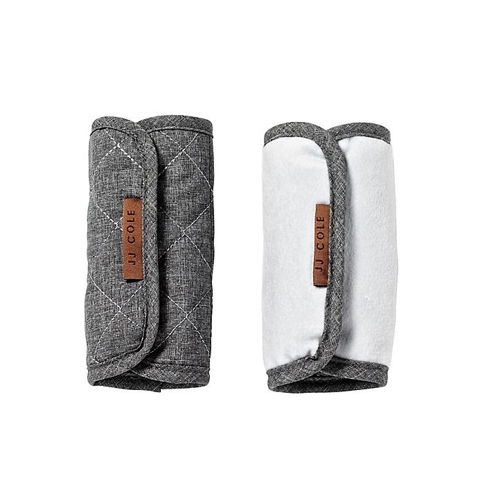 slide 3 of 3, JJ Cole Reversible Strap Covers Heather Grey Qultd, 1 ct