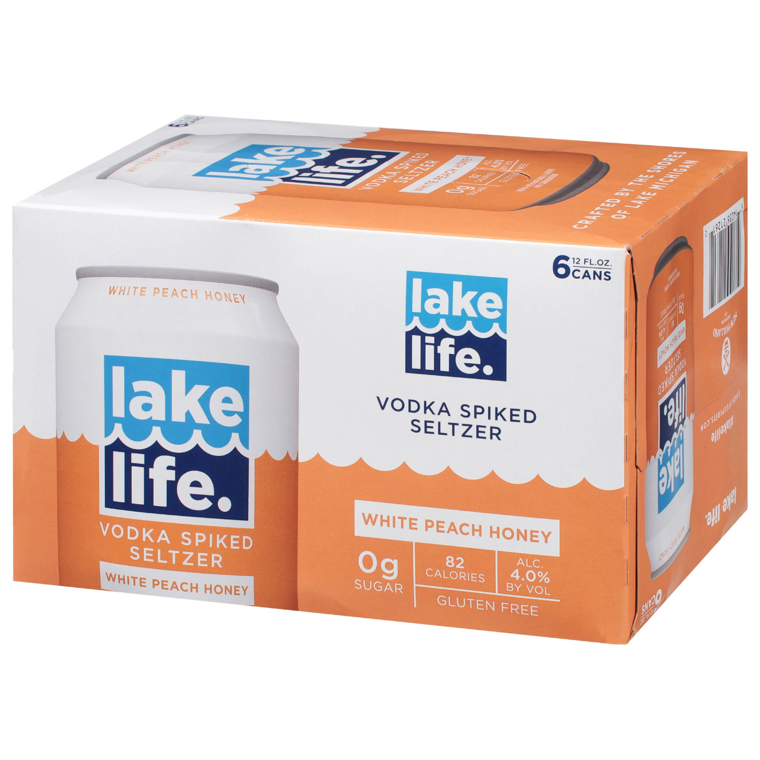 slide 3 of 3, Lake Life White Peach Honey Seltzr, 6 ct; 12 oz